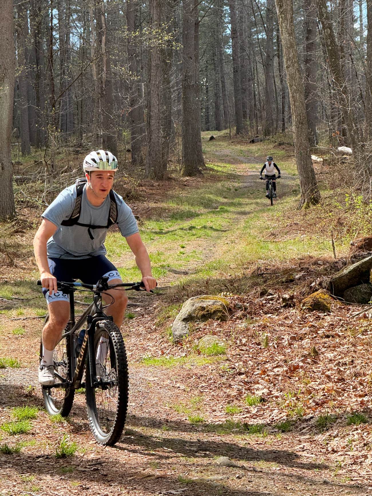 A rider on the singletrack trails near Rifugio Litchfield Hills
